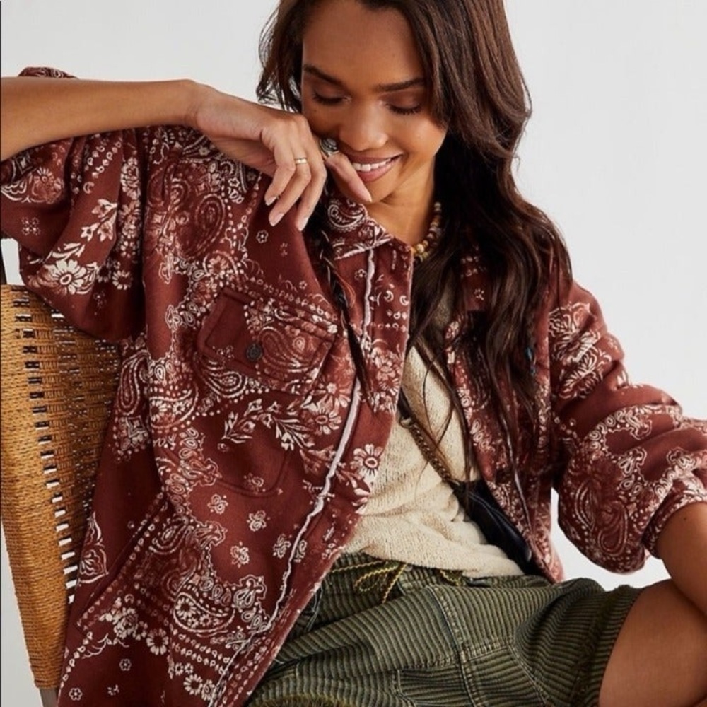 Free People West Coast Ruby Jacket in Copper Large Shacket